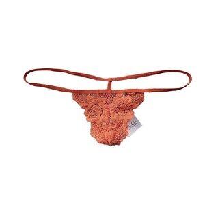NEW Fredricks Of Hollywood Micro G String Size Medium Women's Lace Coral Jessica